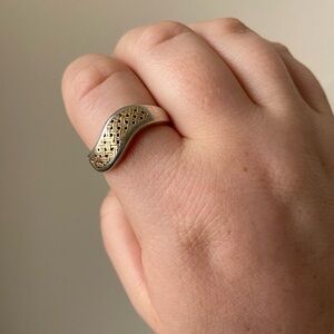 Teme Sterling silver and 14 K gold ring, size 10.75